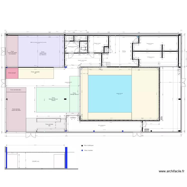 Plan TAKE OFF zone bar ERP. Plan de 