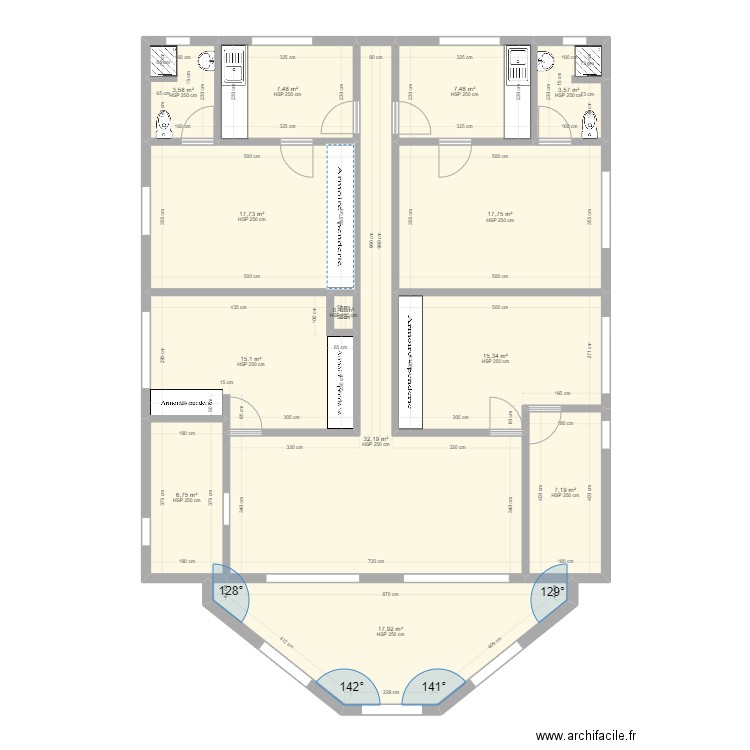 mon projet immo. Plan de 13 pièces et 152 m2