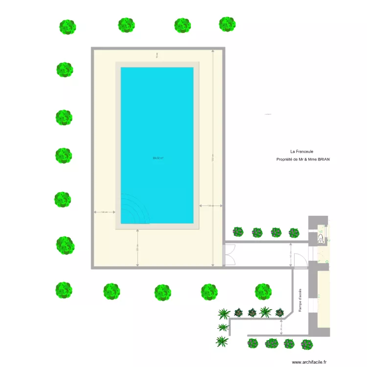 Janz&eacute; avec piscine et rampe . Plan de 