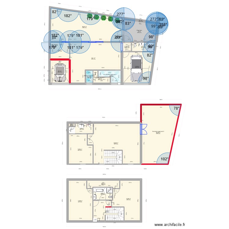 auray RDC, R+1et combles le 20-08-23 . Plan de 23 pièces et 269 m2