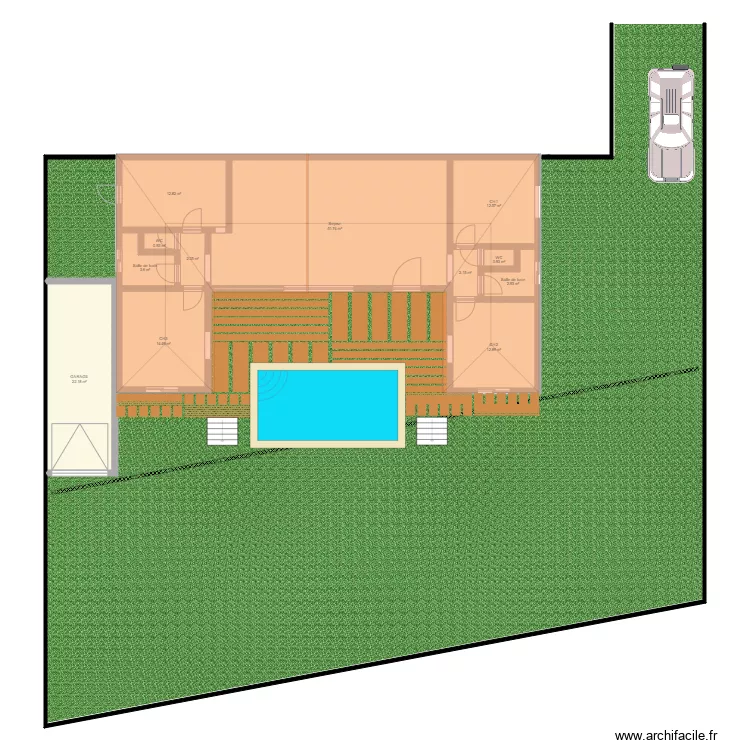 Maison U 4CH. Plan de 