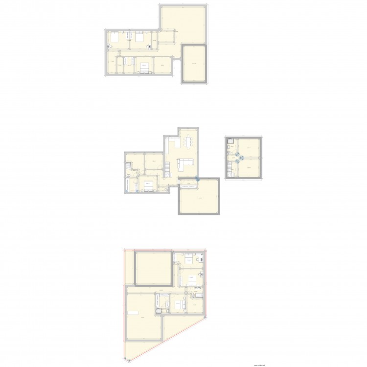 plan maison 1 0605. Plan de 29 pièces et 736 m2