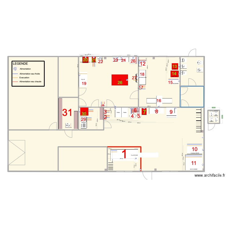 Chagrot fournil. Plan de 13 pièces et 338 m2