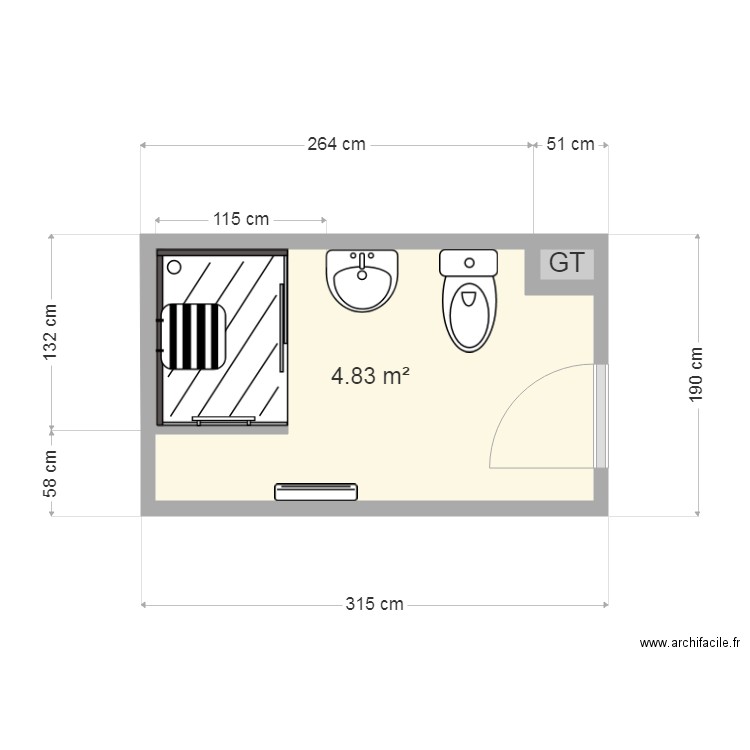 JEZIORNY sdb après. Plan de 0 pièce et 0 m2