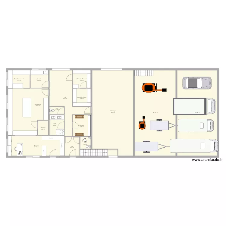 Hangar AGRICOLE. Plan de 