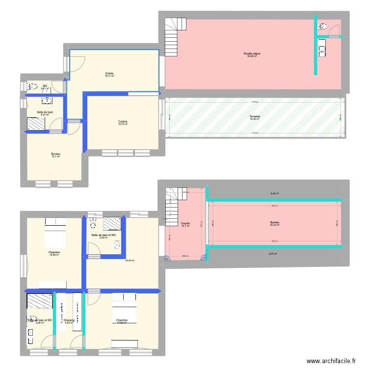 Why. Plan de 17 pièces et 258 m2