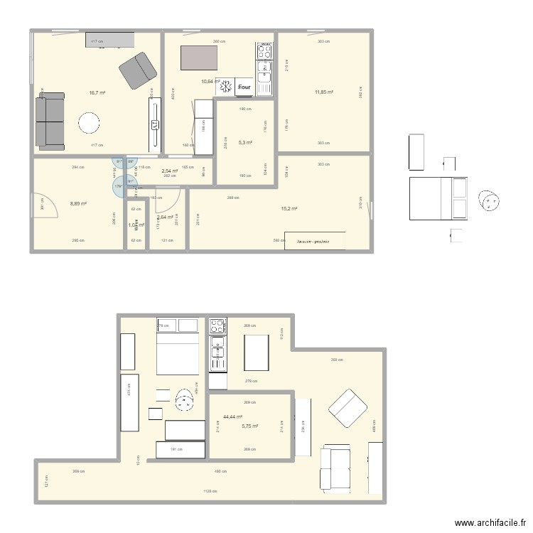 RUMILLY. Plan de 11 pièces et 125 m2