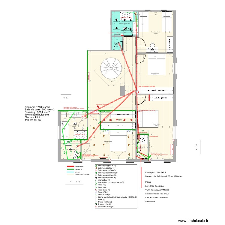 Chambre lit centrale V8. Plan de 0 pièce et 0 m2