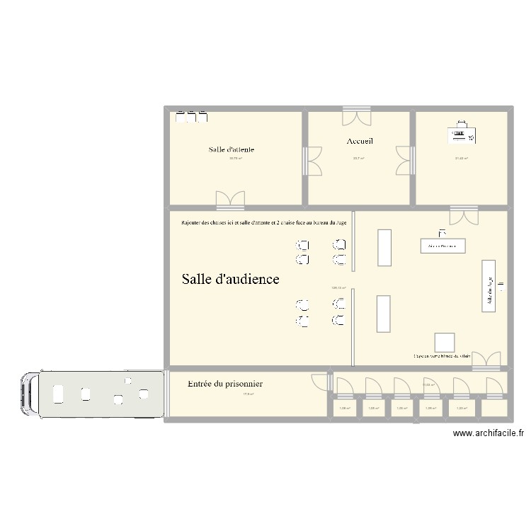 Tribunal. Plan de 0 pièce et 0 m2