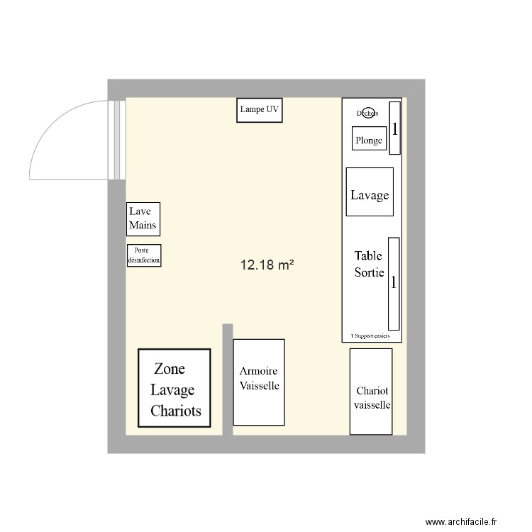 Clinqiue Chartreuse zone plonge. Plan de 0 pièce et 0 m2