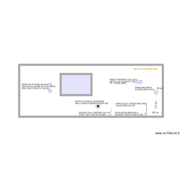 MUR COTE FENETRE. Plan de 0 pièce et 0 m2