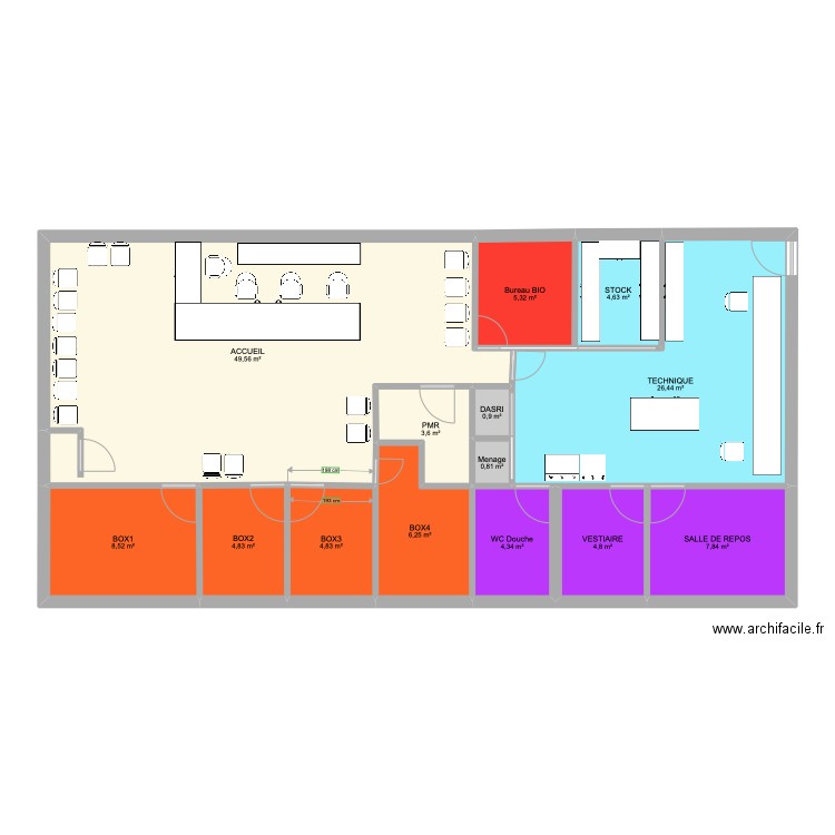 Valenton PROJET. Plan de 14 pièces et 133 m2