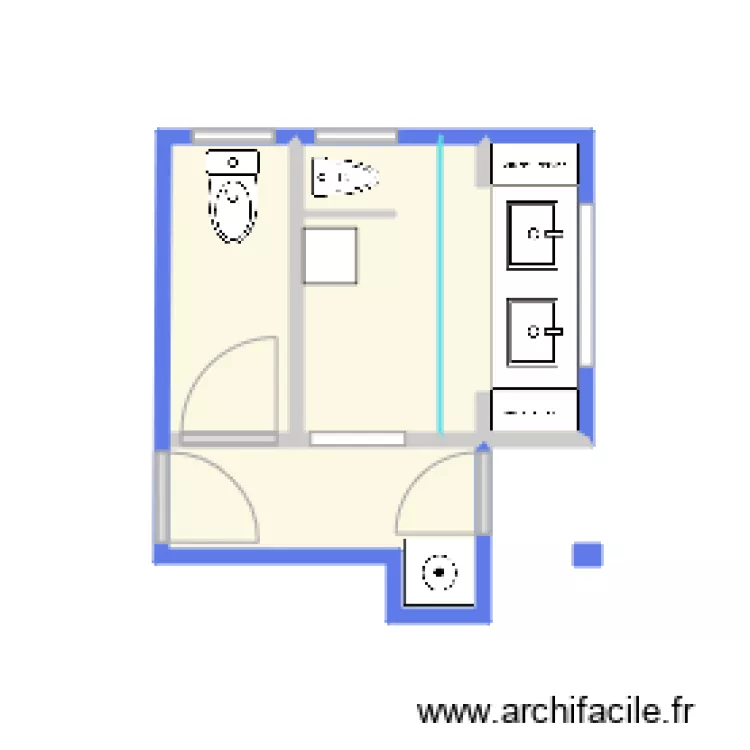 sdb fleurimont d&eacute;moli. Plan de 