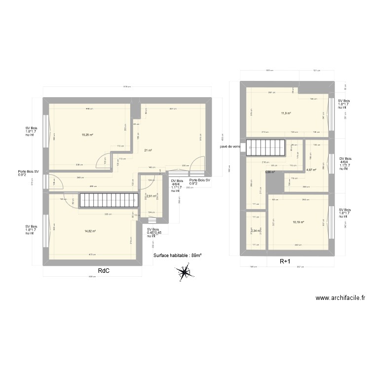 Hossenlopp. Plan de 14 pièces et 95 m2