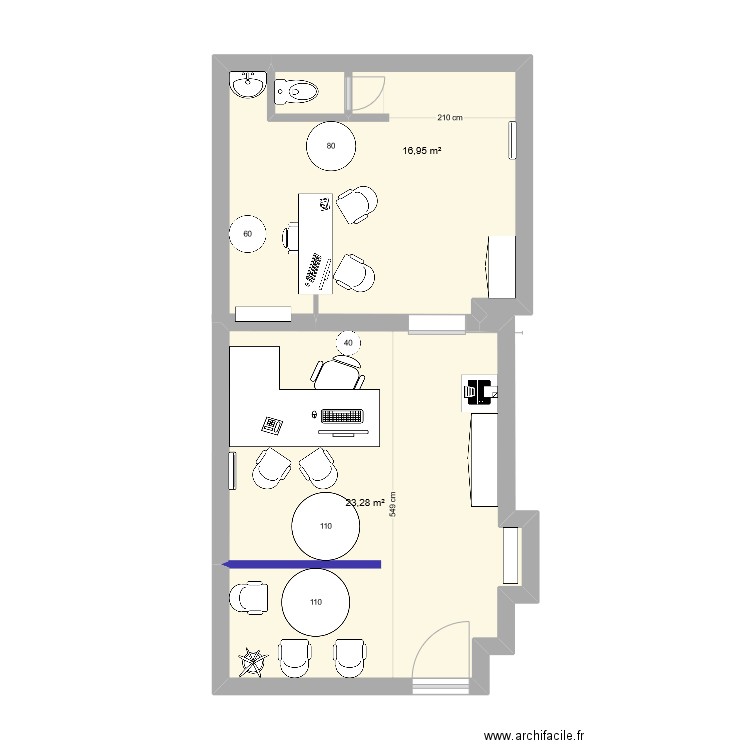 local moissac. Plan de 0 pièce et 0 m2