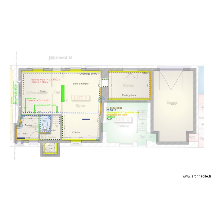 voiron. Plan de 7 pièces et 105 m2