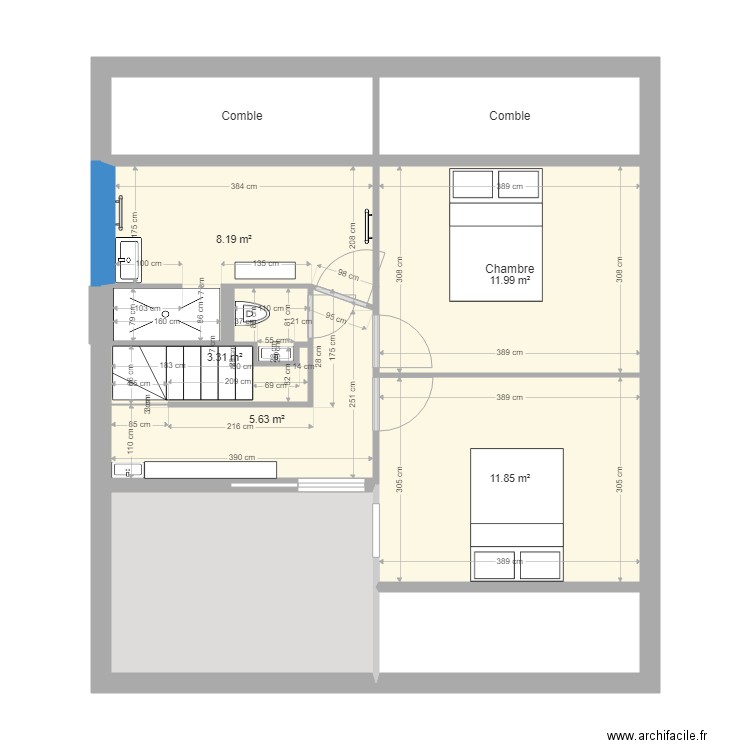 st jean de mont etage sdb 5. Plan de 0 pièce et 0 m2