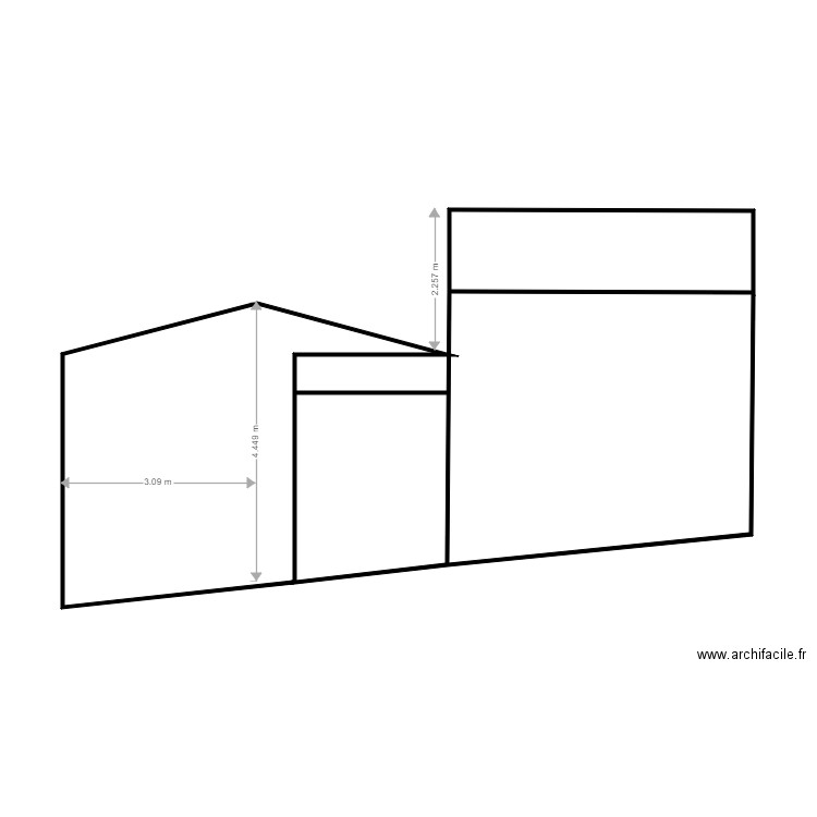 maison kiki face A v2. Plan de 3 pièces et 42 m2
