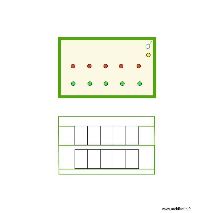 crèches. Plan de 3 pièces et 5 m2