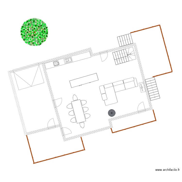 chalet A RDC. Plan de 0 pièce et 0 m2