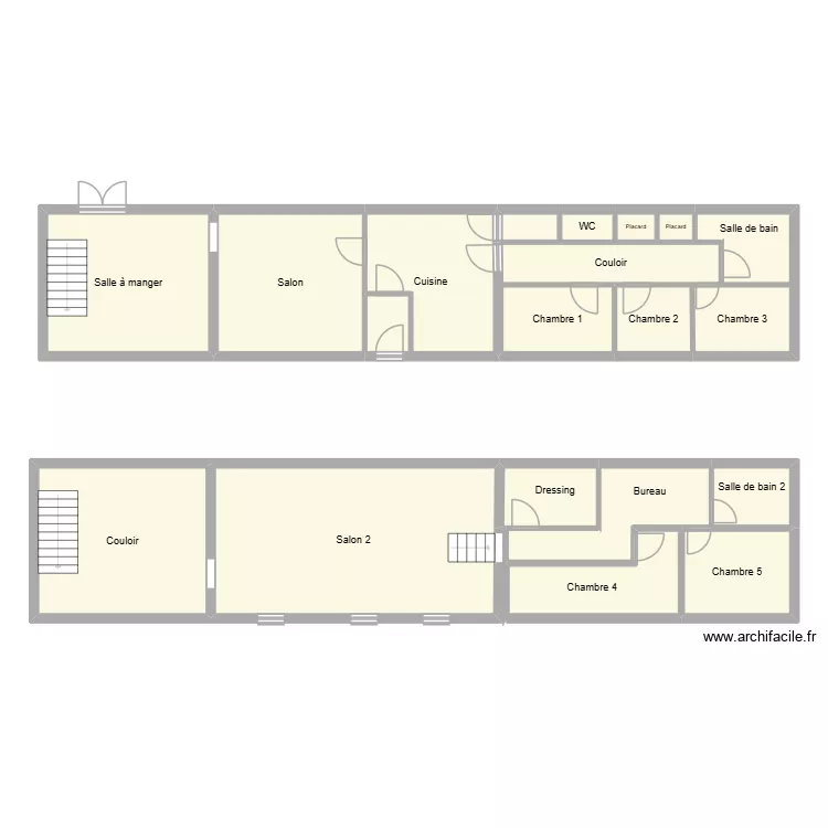 maison 1. Plan de 19  et 178 m²