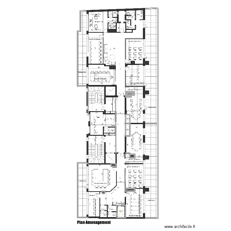 plan 5 eme. Plan de 8 pièces et 18 m2