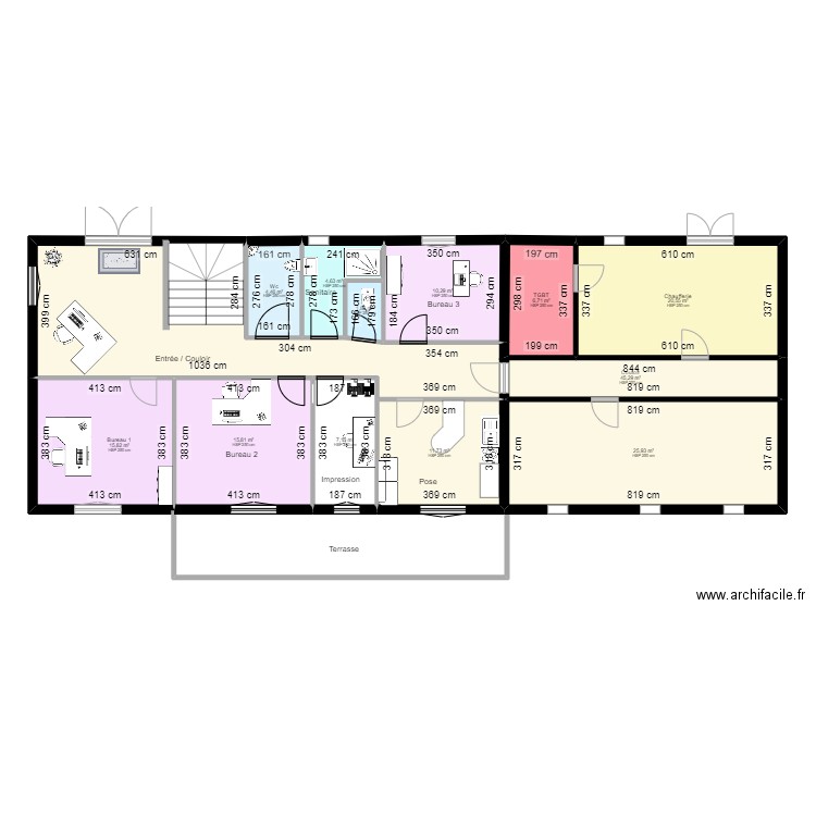 DECATOIRE ETAGE EXISTANT bis. Plan de 12 pièces et 170 m2