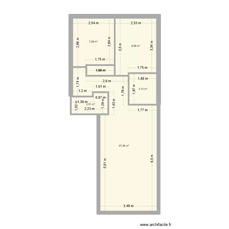 miller. Plan de 6  et 50 m²