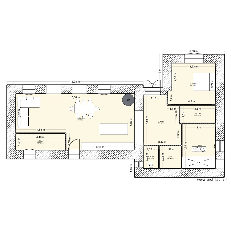 RDC - La Soubardais - Joan 1. Plan de 8 pièces et 107 m2