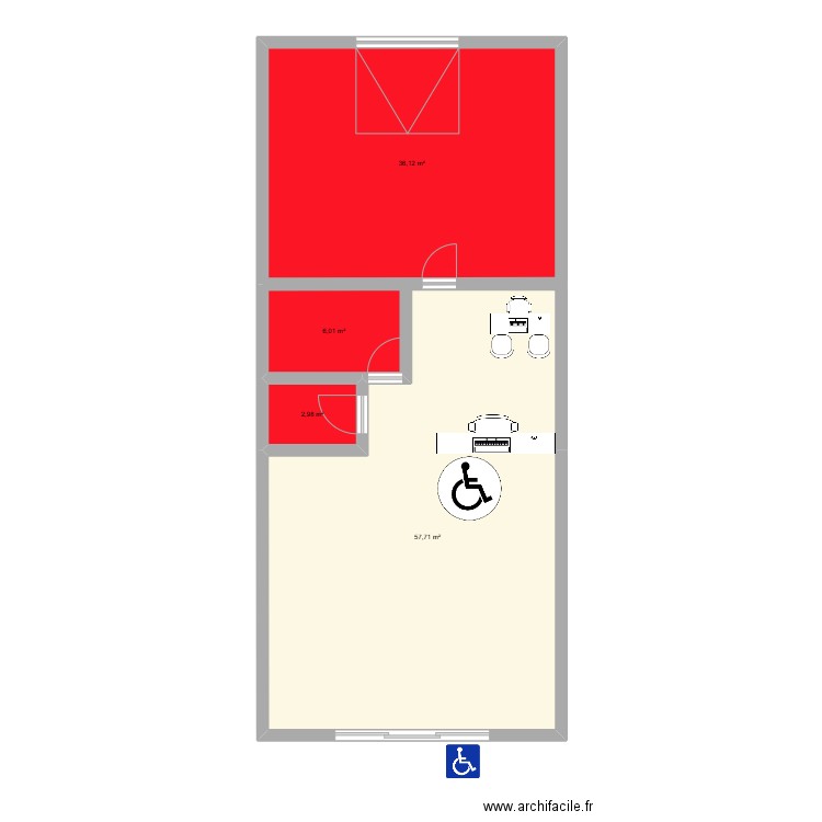 boutique kna. Plan de 4 pièces et 103 m2
