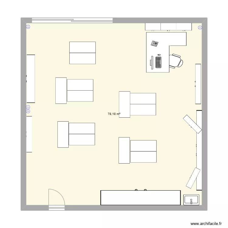 Plan de classe. Plan de 1  et 78 m²
