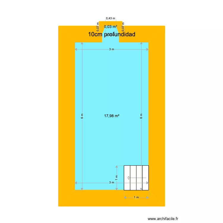 piscina Junior 6x3m. Plan de 