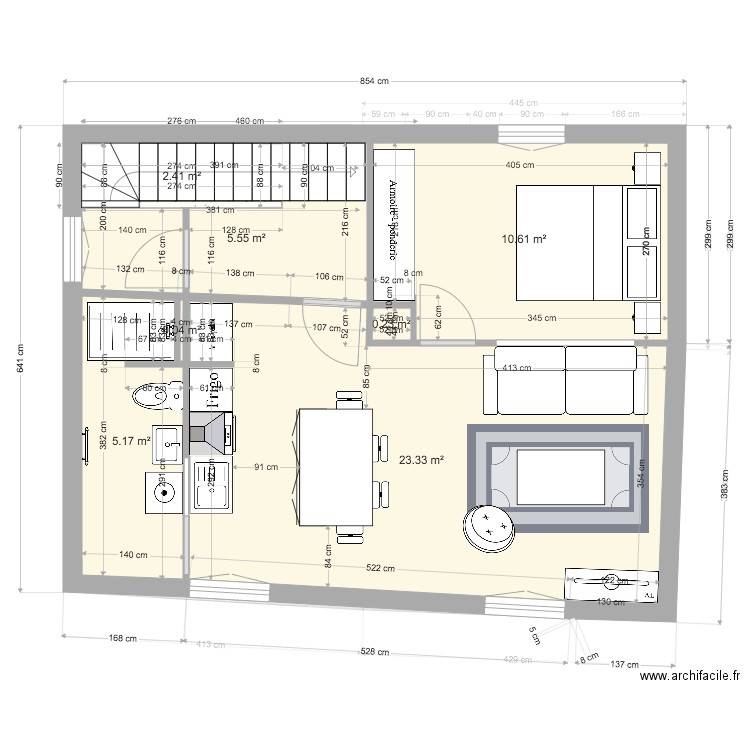 1er étage projet V3. Plan de 0 pièce et 0 m2