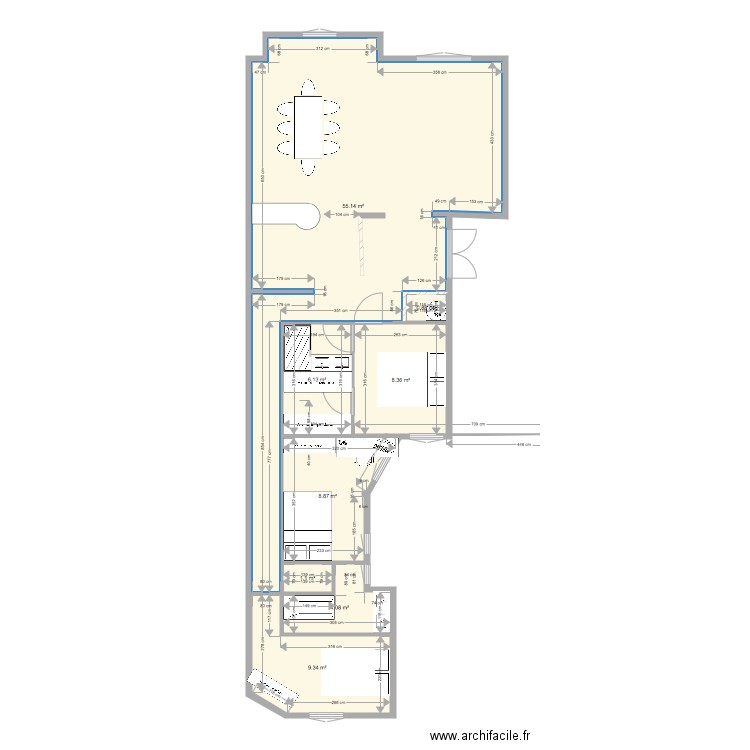 366 Vaugirard François sans mur porteur. Plan de 0 pièce et 0 m2