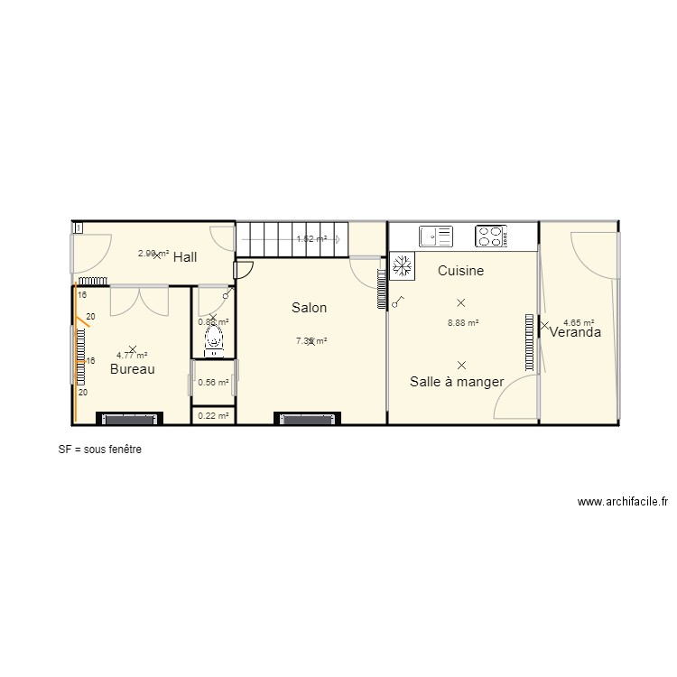 Chauffage Rez de chaussée. Plan de 0 pièce et 0 m2