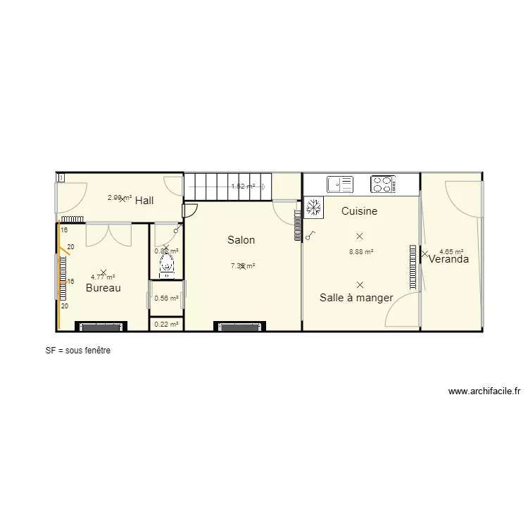 Chauffage Rez de chauss&eacute;e. Plan de 