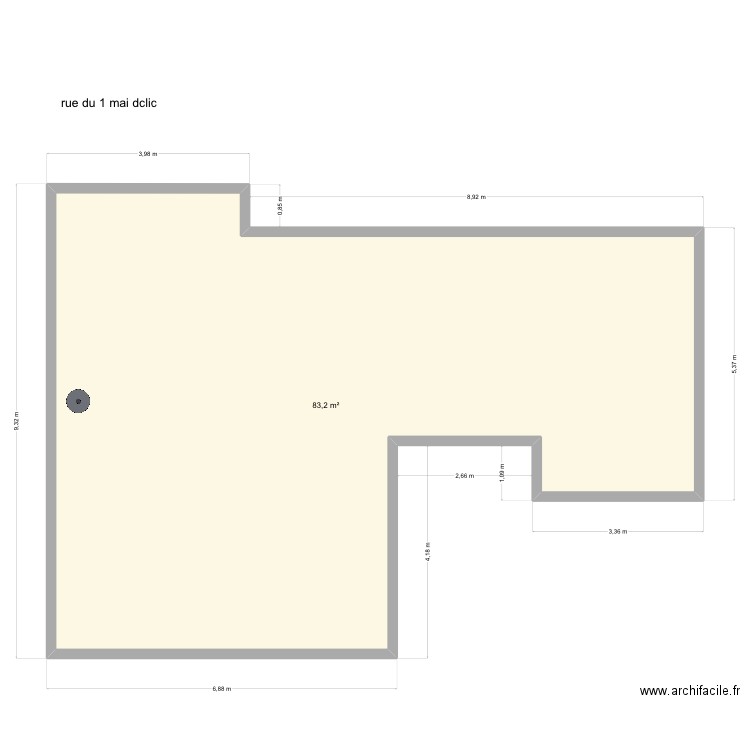 1 mai dclic. Plan de 1 pièce et 83 m2