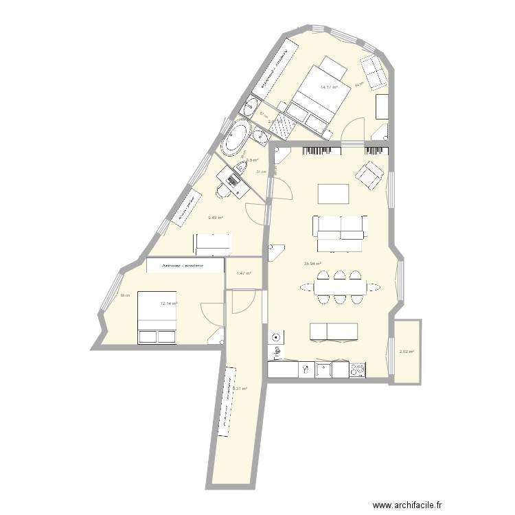 tolbiac 13eme 0311. Plan de 0 pièce et 0 m2