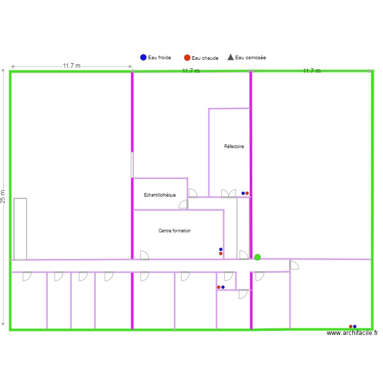 USINE PLOMBERIE 27072023. Plan de 27 pièces et 1731 m2