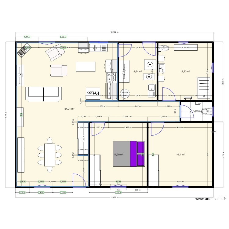 Nouveau projet maison. Plan de 5 pièces et 106 m2