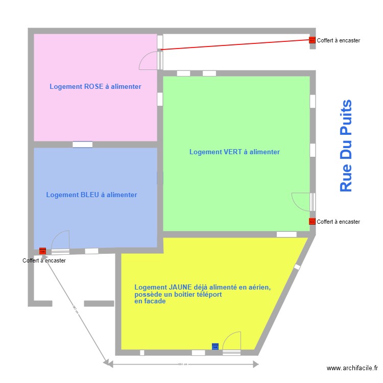 PlanDeMassePourRaccEDF. Plan de 4 pièces et 128 m2