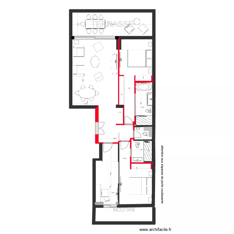 fontainebleau ter. Plan de 6 pièces et 102 m²