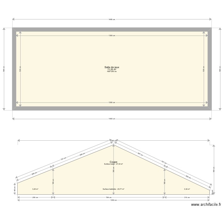 Bocquet etage 2. Plan de 1 pièce et 72 m2