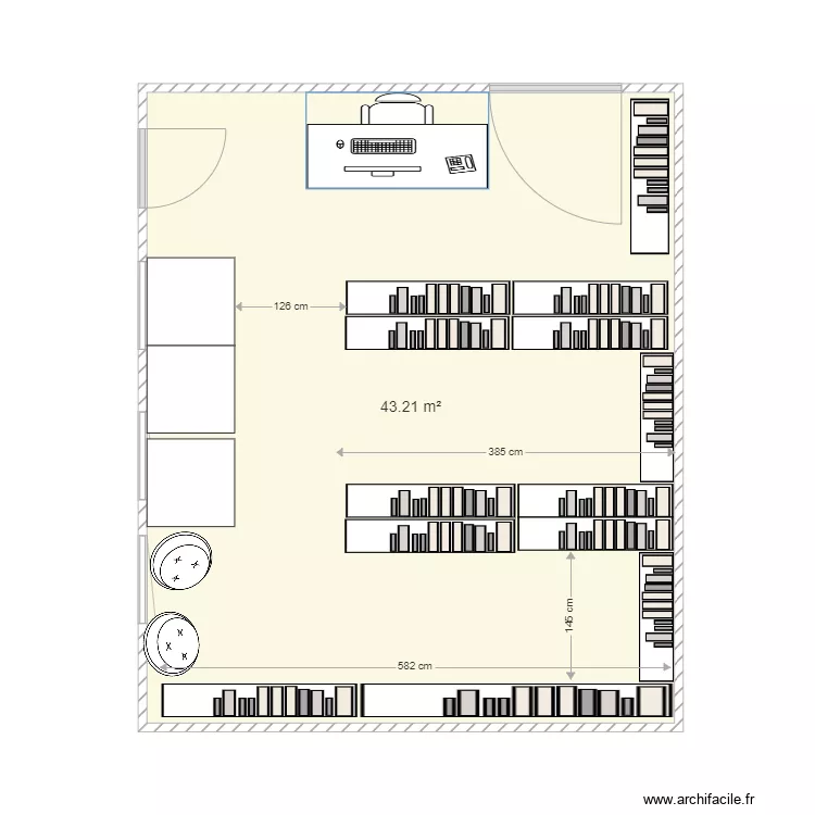 Biblioth&eacute;que &eacute;cole. Plan de 
