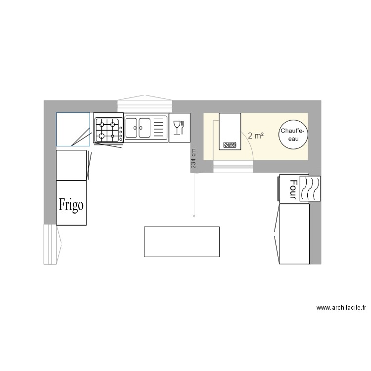 cuisine en sigal. Plan de 0 pièce et 0 m2