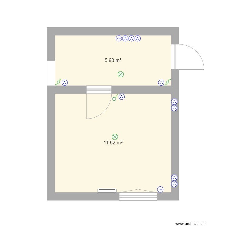 Plan électrique chambres V1. Plan de 0 pièce et 0 m2