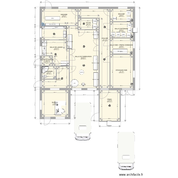 GAEC DE LA MOULIERE 9 . Plan de 14 pièces et 133 m2