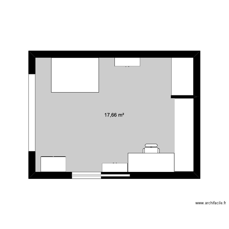 garage. Plan de 1 pièce et 18 m2