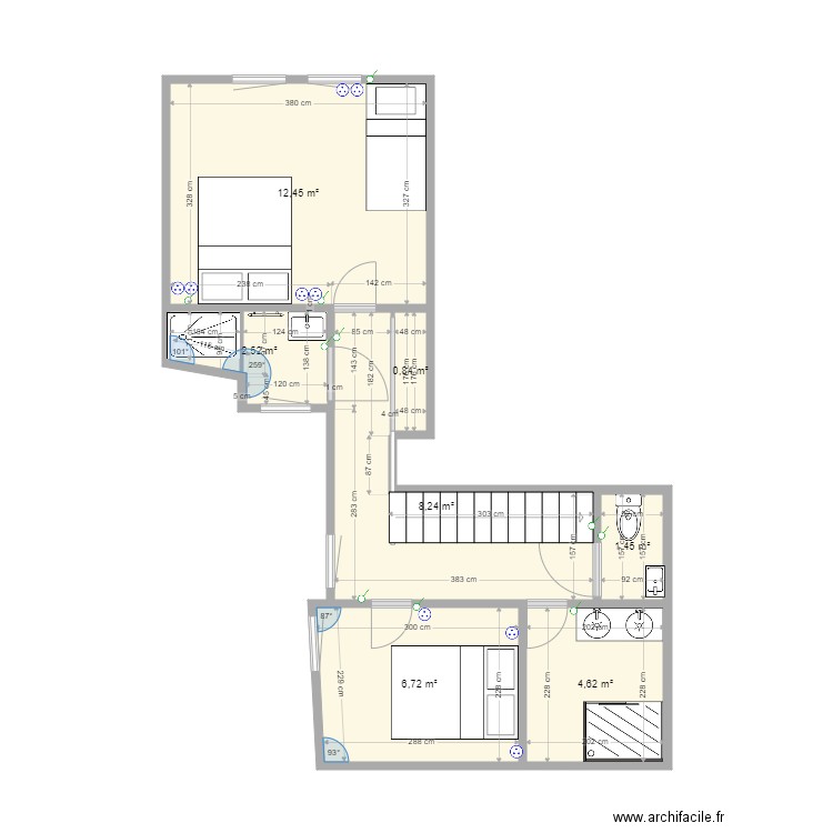 Ile de Ré 1er Etage Projet. Plan de 7 pièces et 37 m2