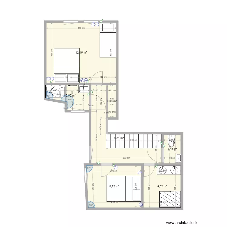 Ile de R&eacute; 1er Etage Projet. Plan de 
